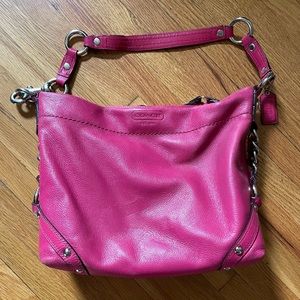 ***Additional Sale***Pink Coach Leather Bag With Silver Findings Org $55